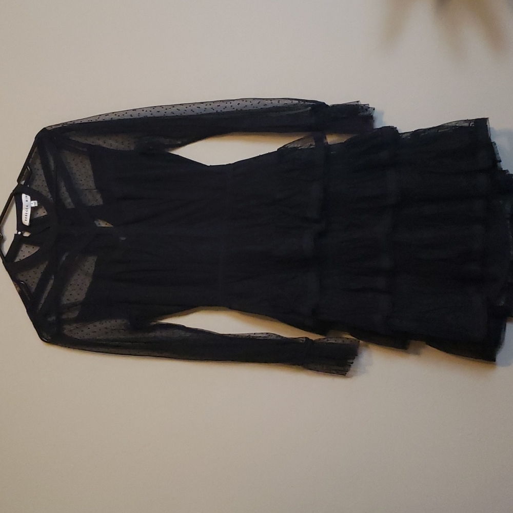 Rebecca minkoff black lace minidress with open back